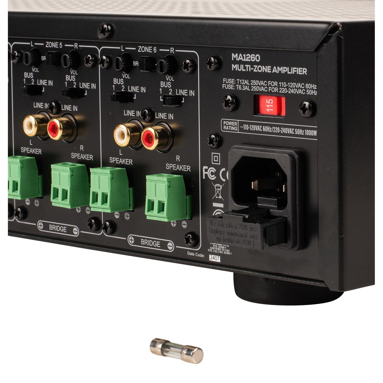 Dayton Audio MA1260 Multi-Zone 12 Channel Amplifier 60WPC